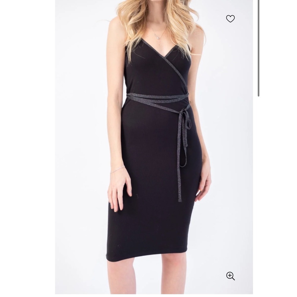 ATM Modal Wrap Dress in Black XS